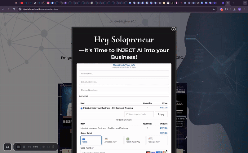 Masterclass Sign Up Page - GHL