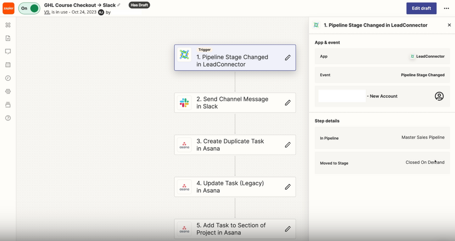 GHL - Asana Onboarding Tasks Workflow